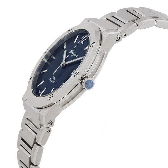 Side profile of Ferragamo F-80 Classic watch showing case and bracelet