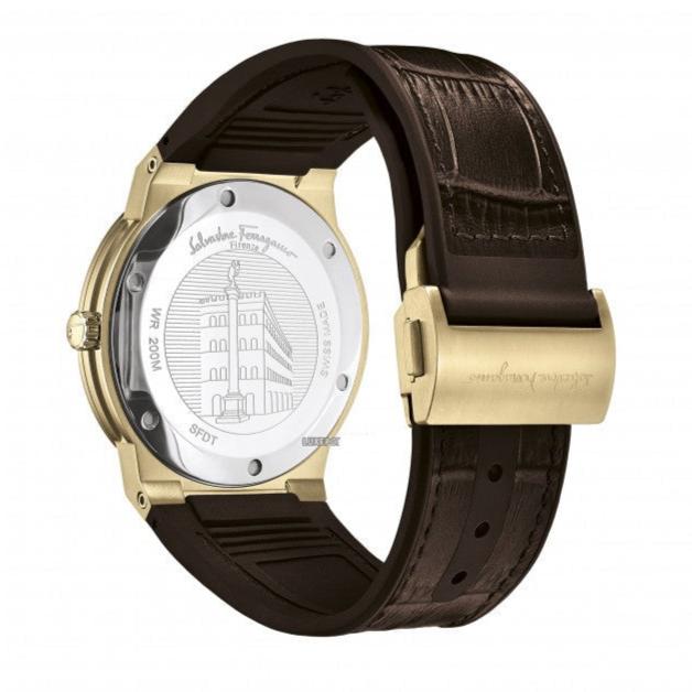 Ferragamo F-80 Classic Quartz Steel Gold/White 42mm Men's Watch - SFDT00419