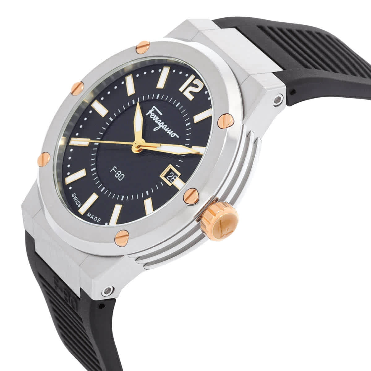 Ferragamo F-80 Quartz Black Dial Men's Watch SFHY00120