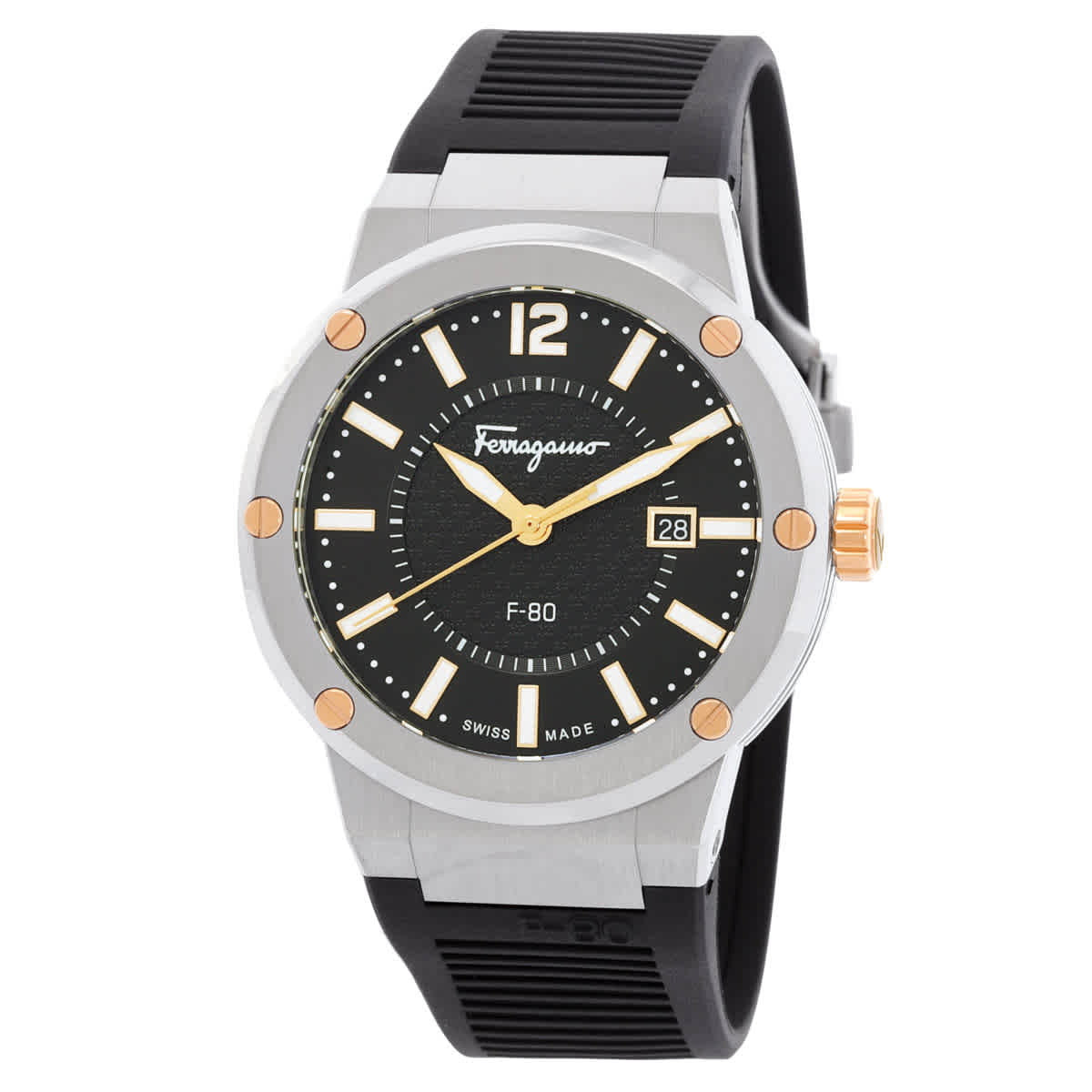 Ferragamo F-80 Quartz Black Dial Men's Watch SFHY00120