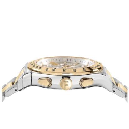 Ferragamo Salvatore 1927 Chrono Silver Dial Two Tone Steel Strap Watch for Men - SFKZ00523