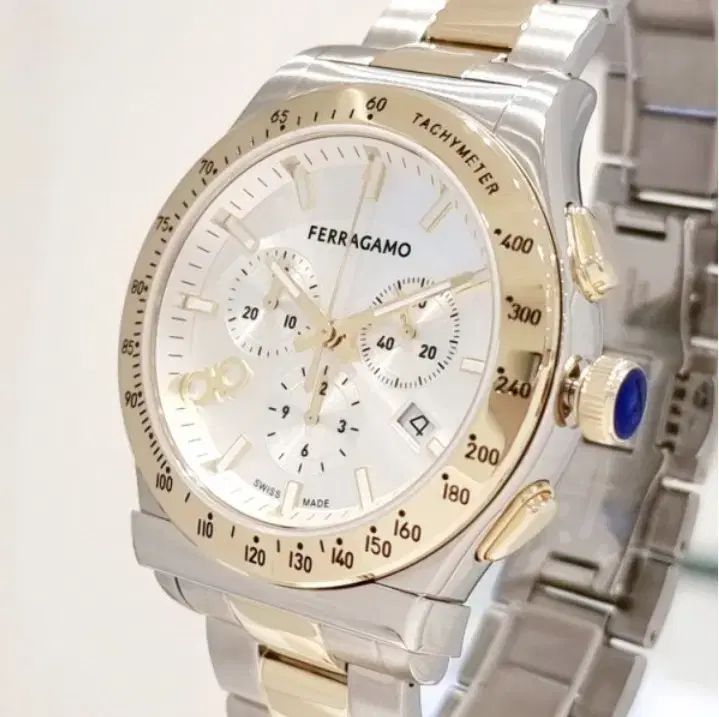 Ferragamo Salvatore 1927 Chrono Silver Dial Two Tone Steel Strap Watch for Men - SFKZ00523