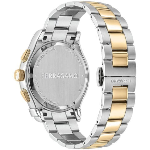 Ferragamo Salvatore 1927 Chrono Silver Dial Two Tone Steel Strap Watch for Men - SFKZ00523