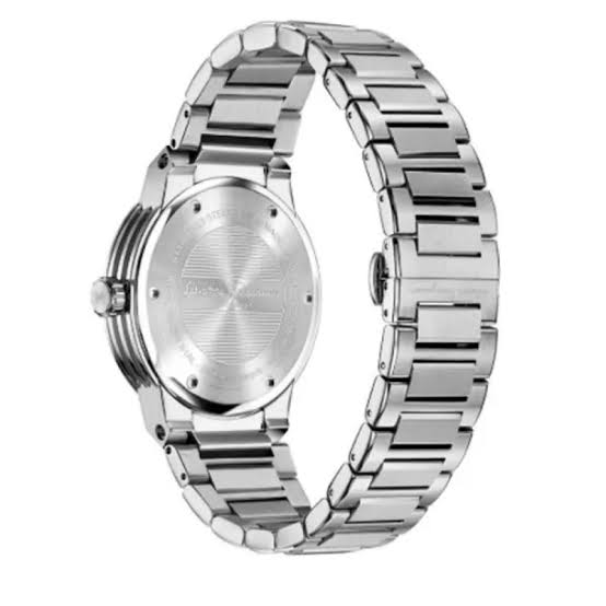 Ferragamo Men's Swiss Made Quartz Silver Stainless Steel Blue Dial 44mm Watch SFHY02923
