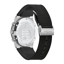 Ferragamo Chronograph Quartz Black Strap & Steel Dial 42mm Men's Watch - SFME00121