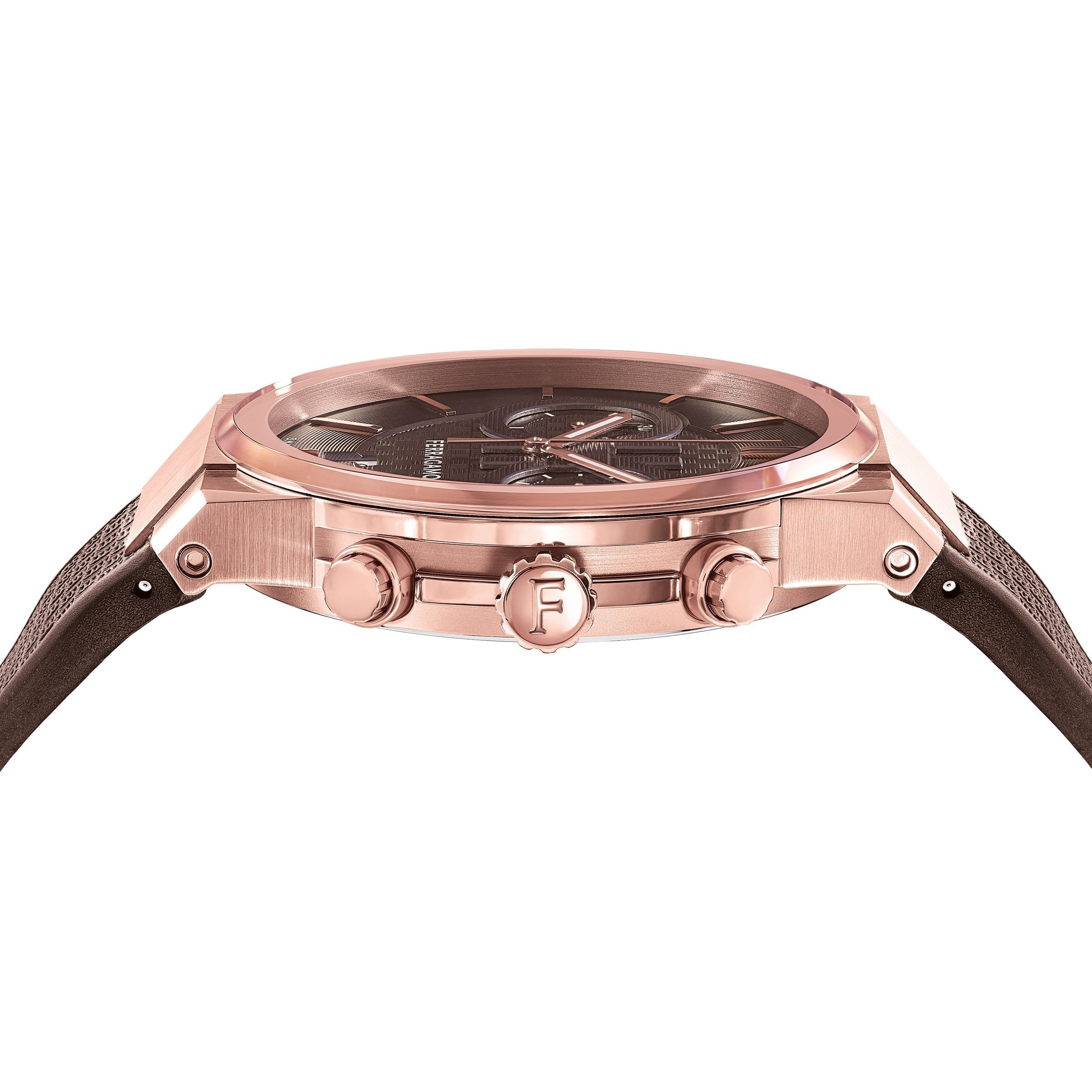 Ferragamo Sapphire Chr Quartz Chronograph 41mm Brown Men's Watch - SFME01023