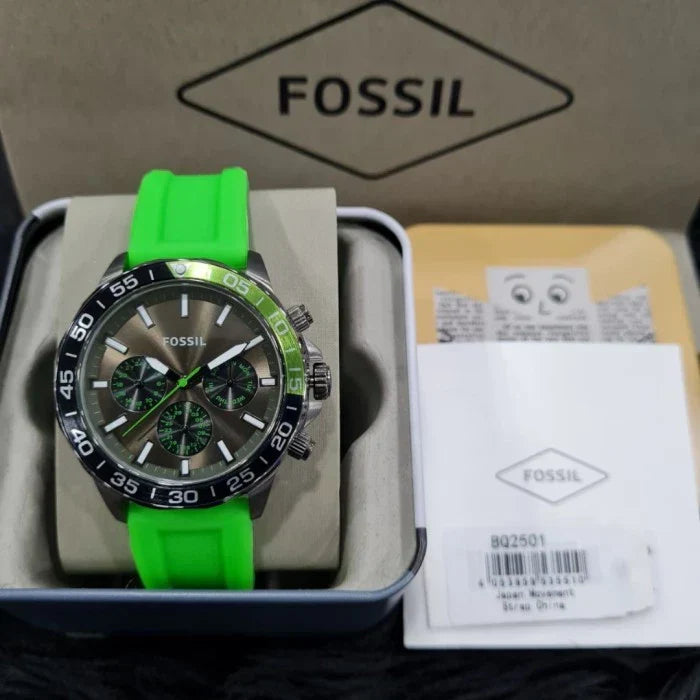 Fossil Bannon BQ2501 in Fossil retail packaging with documentation