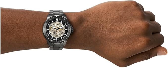 Fossil Bannon Automatic, Smoke-Tone Stainless Steel Men's Watch - BQ2678