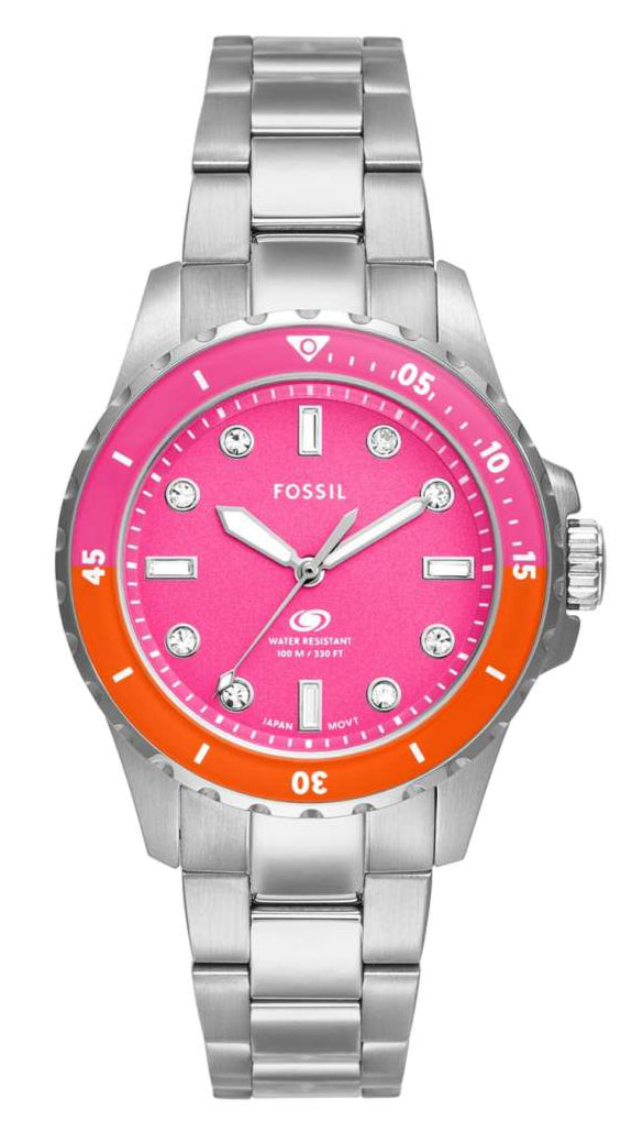 Fossil Blue Dive Quartz Pink Dial Ladies Watch ES5351