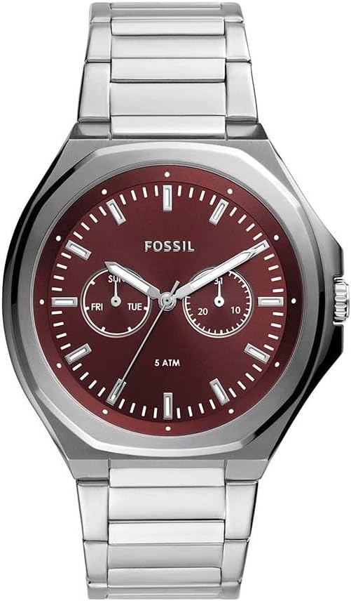 Fossil Steel Silver/Red Men's Watch - BQ2807