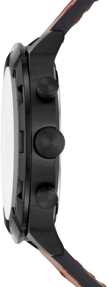 Fossil Bronson FS5714 chronograph watch side profile showing black case thickness and chronograph pushers