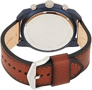 Fossil Bronson Chronograph Blue Dial Leather Men's Watch- FS5829