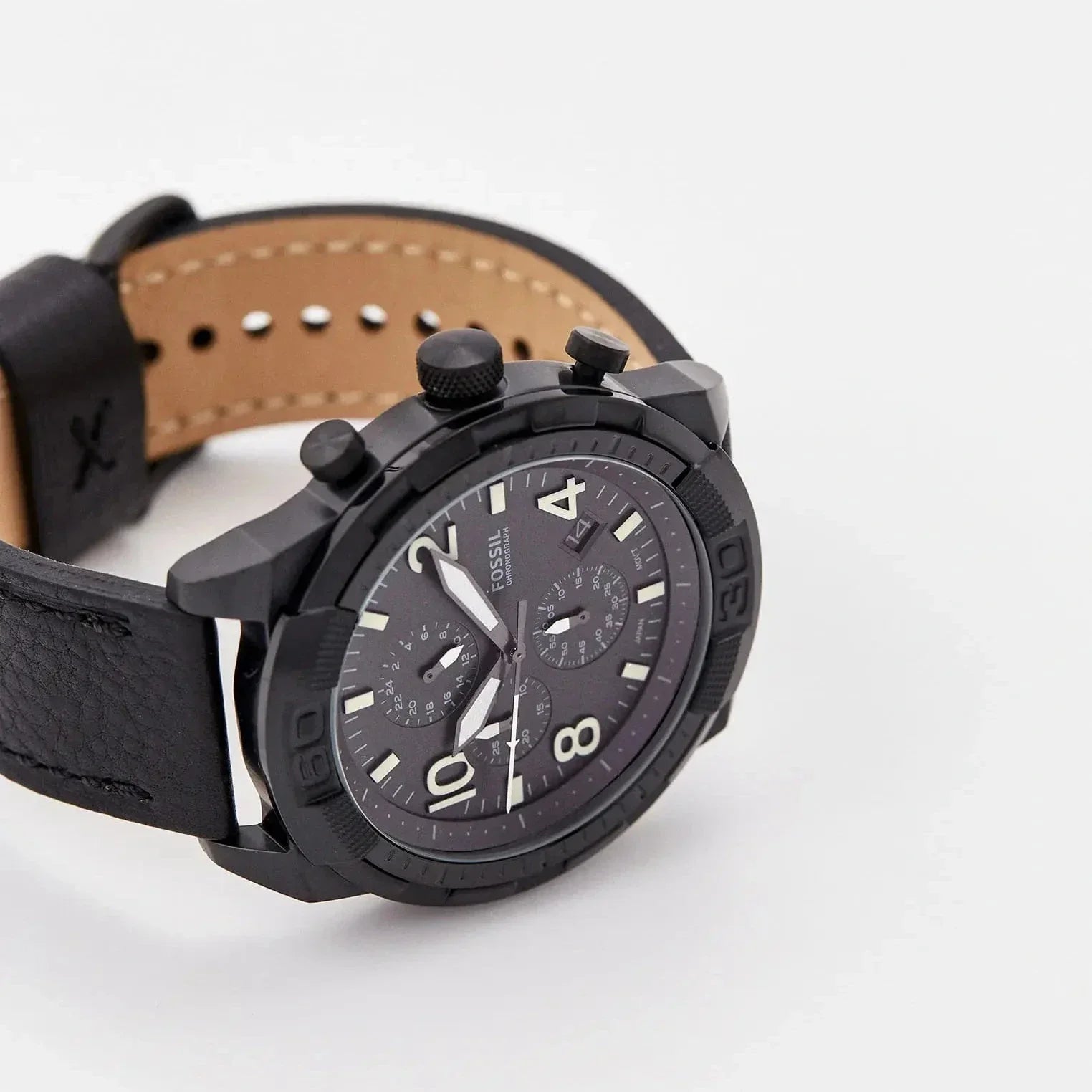 Fossil Bronson Chronograph Black Eco Leather Men's Watch - FS5874