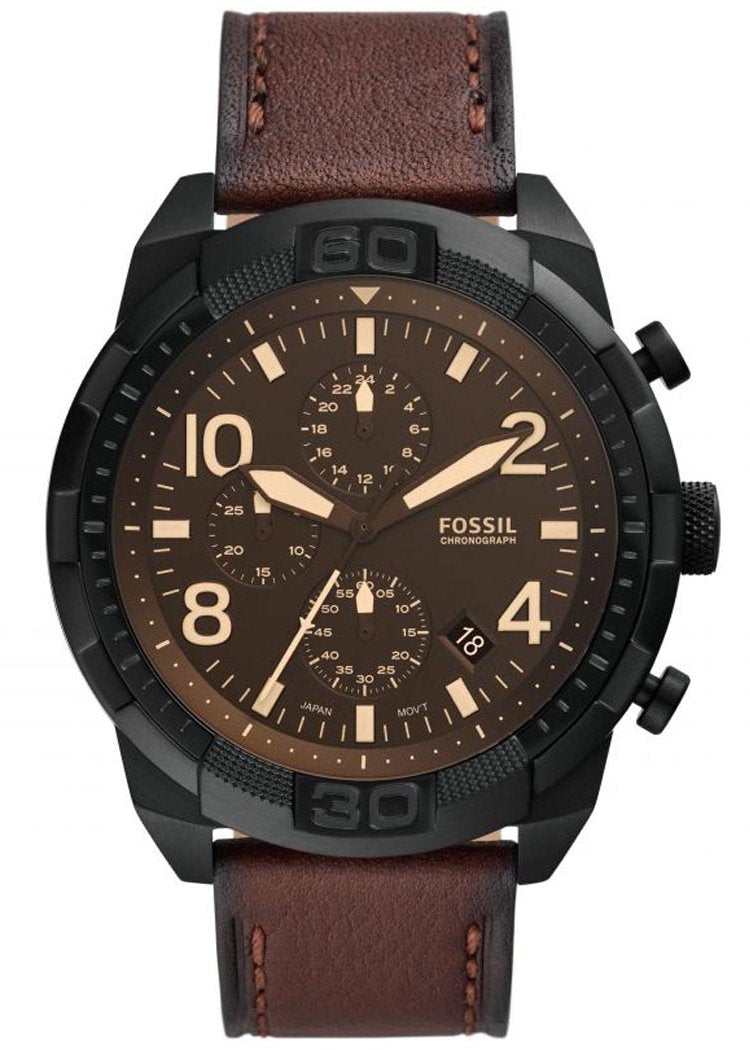 Fossil Bronson Chronograph Dark Brown LiteHide™ Leather Men's Watch - FS5875