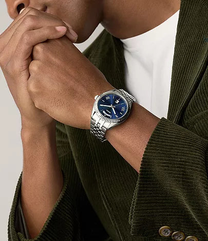 Campbell Three-Hand Day-Date Stainless Steel Watch - FS6140