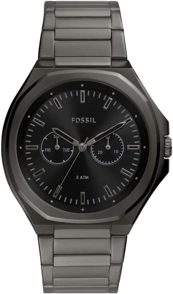 Fossil Evanston Multifunction Gunmetal Stainless Steel Men's Watch - BQ2609