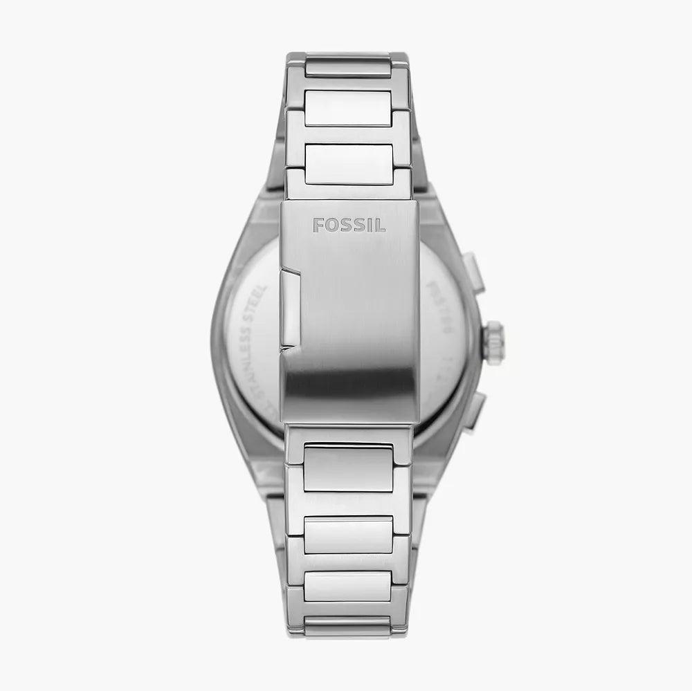 Fossil Everett FS5964 silver steel bracelet and clasp detail