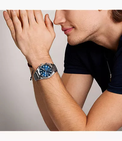 Fossil Everett Chronograph Stainless Steel Men's Watch - FS6104