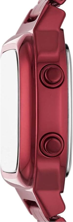 Fossil Retro Digital Pomegranate Red Stainless Steel Men's Watch - FS5897