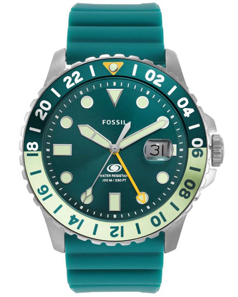 Fossil Blue Stainless Steel , Silver Band Men's Watch - FS5992
