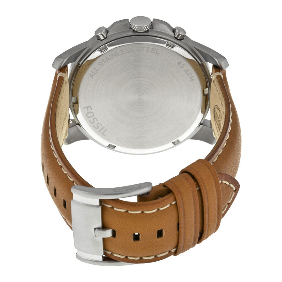 Fossil Grant Chronograph White Dial Tan Leather Watch - FS5060