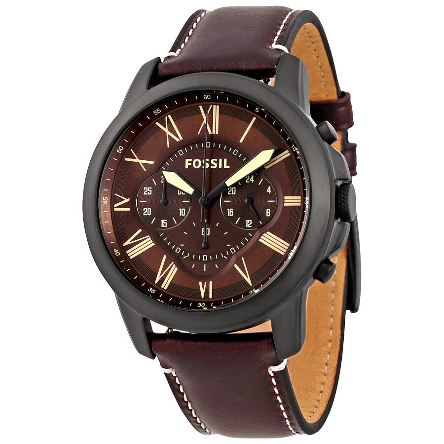 Fossil Grant Dark Brown Chronograph Leather Men's Watch FS5088