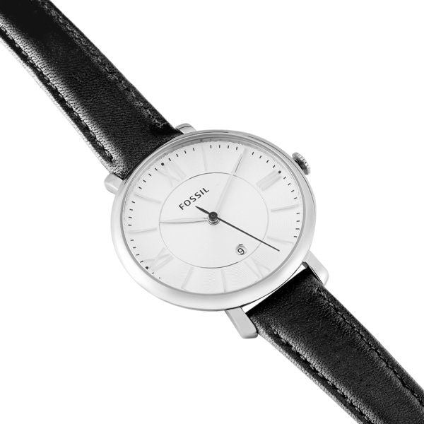 Front view of Fossil Jacqueline women's watch with Roman numeral dial