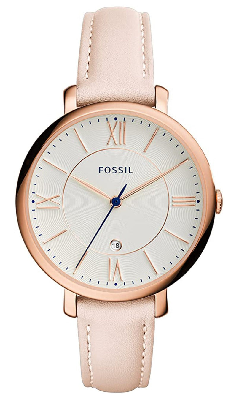 Fossil Jacqueline Three-Hand Date Blush Leather Watch - ES3988
