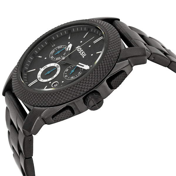 Fossil Men's Chronograph Machine Black Stainless Steel Bracelet Watch 45mm FS4552