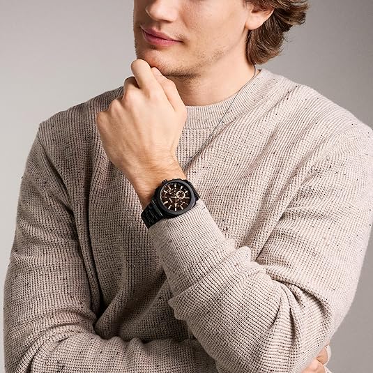 Fossil Machine Chronograph Black Stainless Steel Men's Watch - FS6097