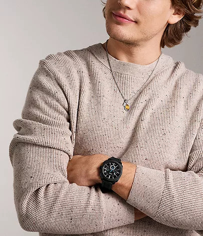 Fossil Machine Chronograph Black Silicone Men's Watch - FS6099