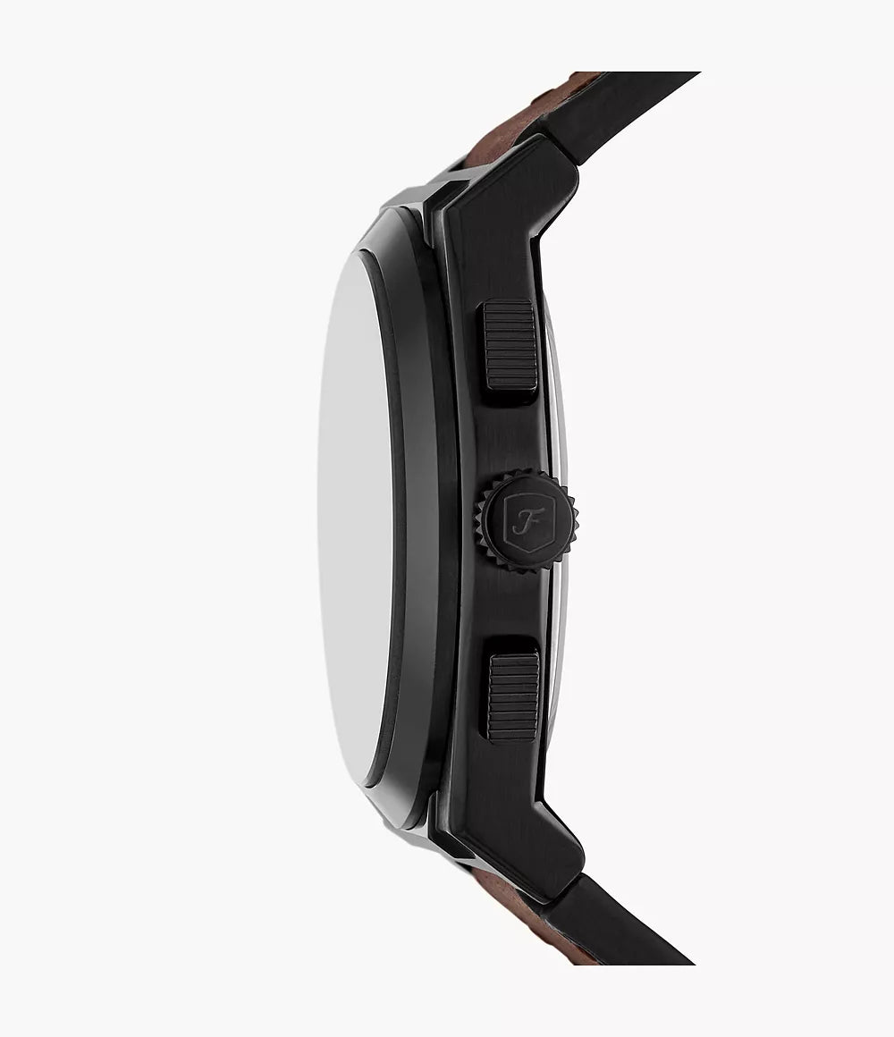 Fossil Minimalist Three-Hand Black Eco Leather Men's Watch - FS6108