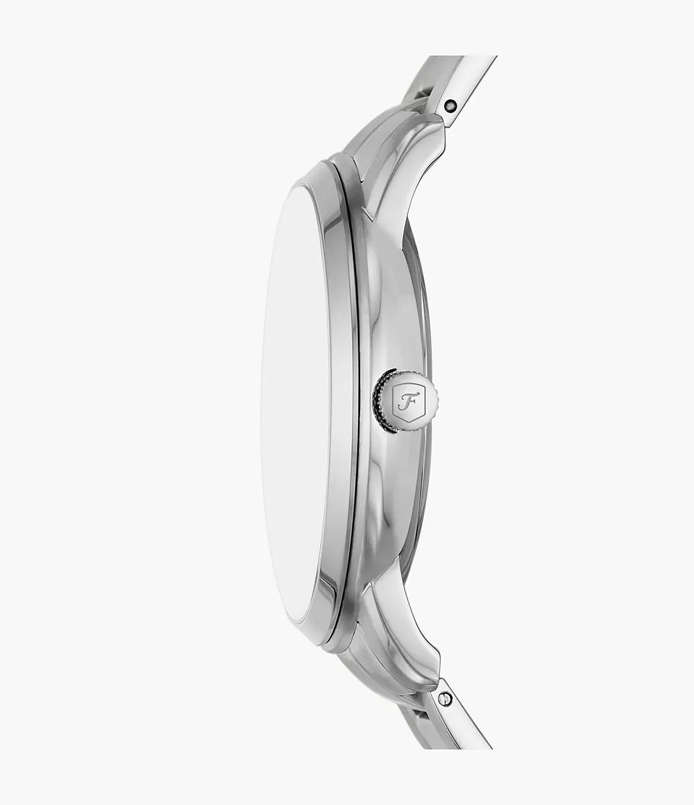 Fossil Neutra Minimalist Moonphase Blue Dial Silver Steel Strap Watch for Men - FS5907