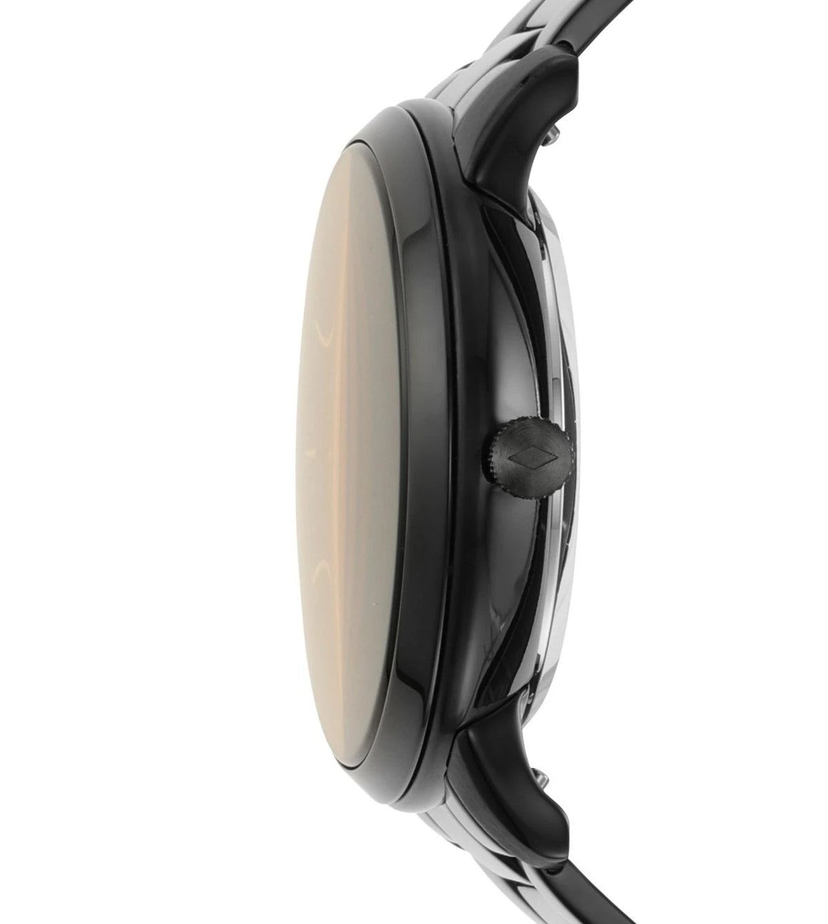Fossil Neutra watch side profile showing case thickness and bracelet