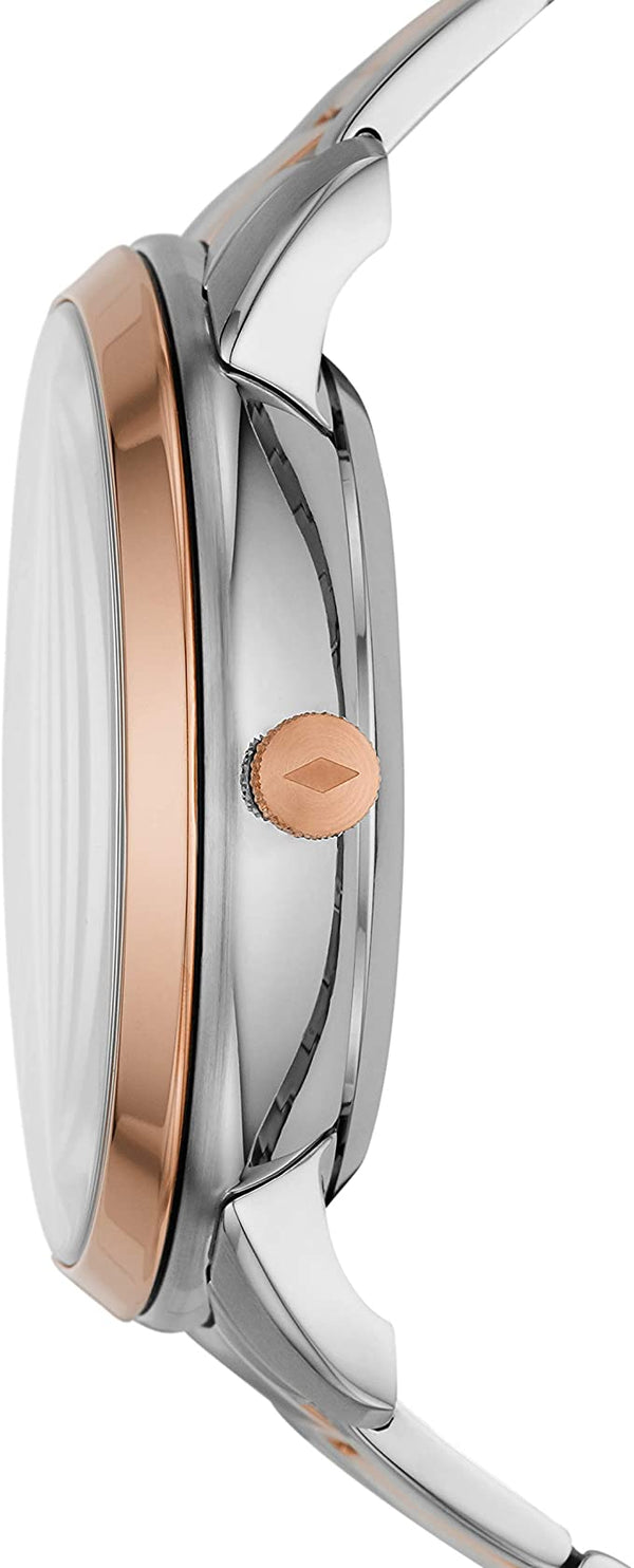 Fossil Neutra ME3196 men's watch side view with two-tone steel strap