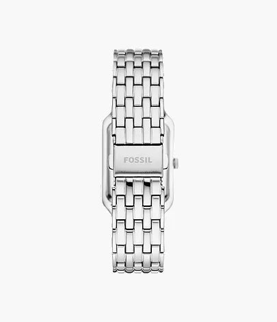 Fossil Raquel watch bracelet detail showing stainless steel linked design