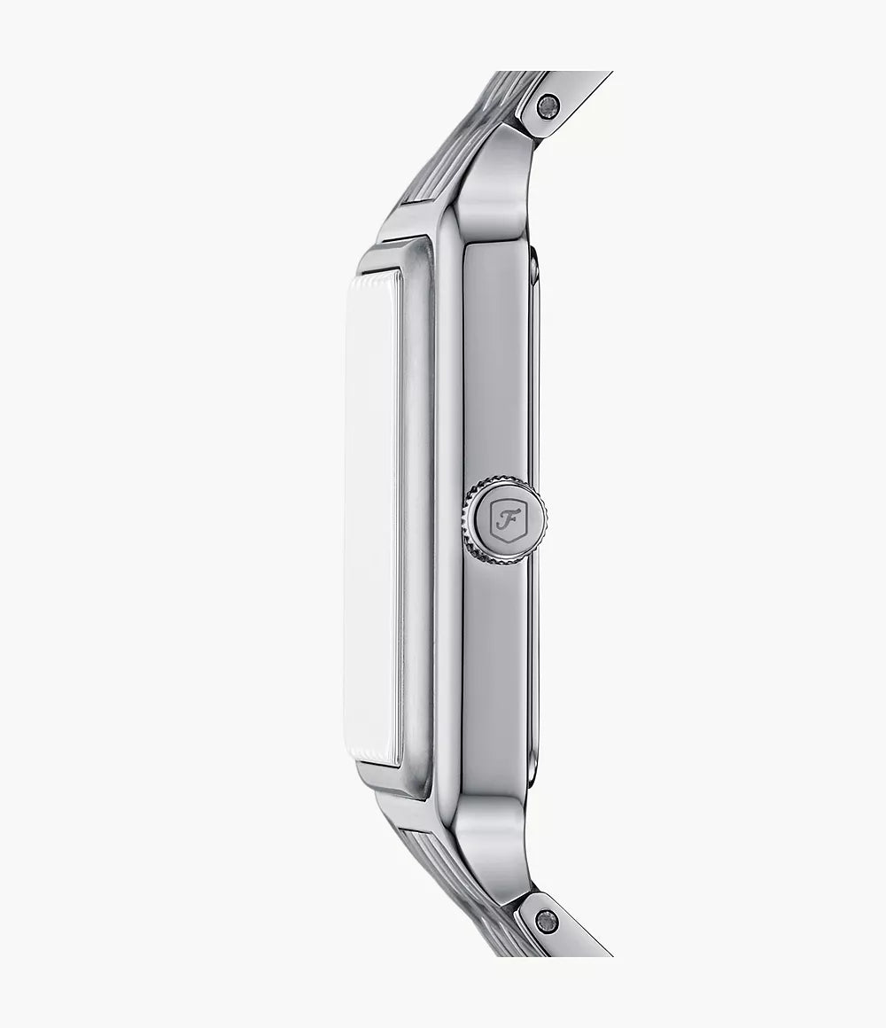 Fossil Raquel ES5401 side profile showing stainless steel case thickness