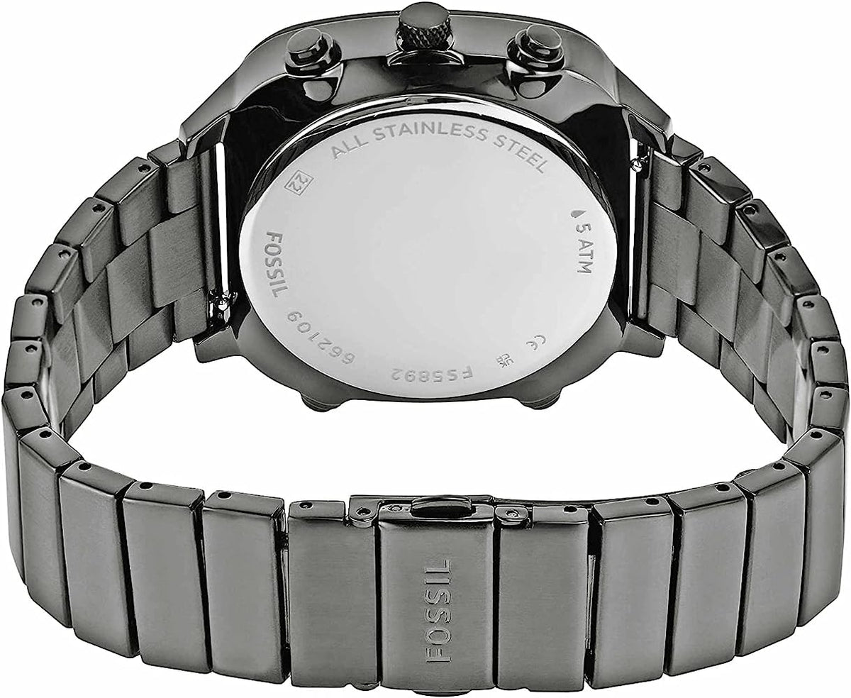 Caseback of Fossil Retro FS5892 stainless steel with model number