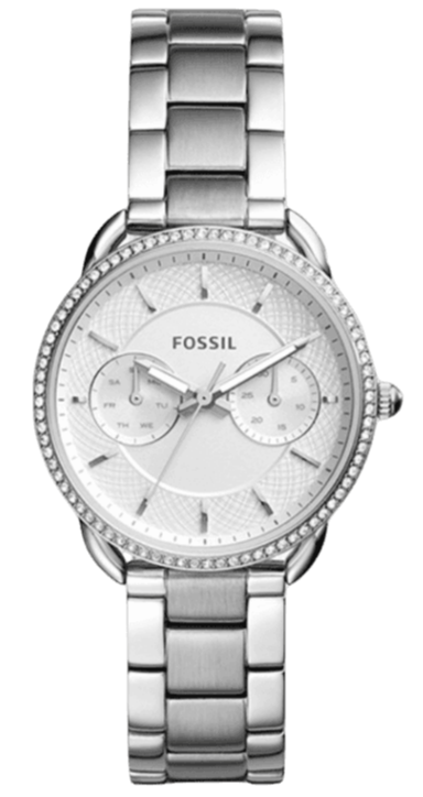 Fossil Women's Tailor Silver Dial Stainless Steel Watch ES4262