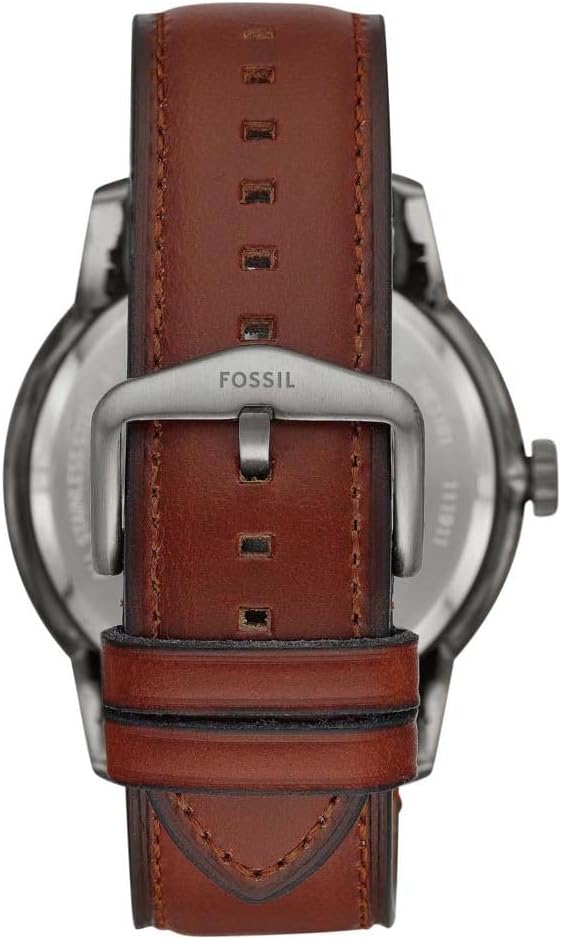 Fossil Townsman Automatic Skeleton Black Dial Brown Leather Strap Watch for Men - ME3181