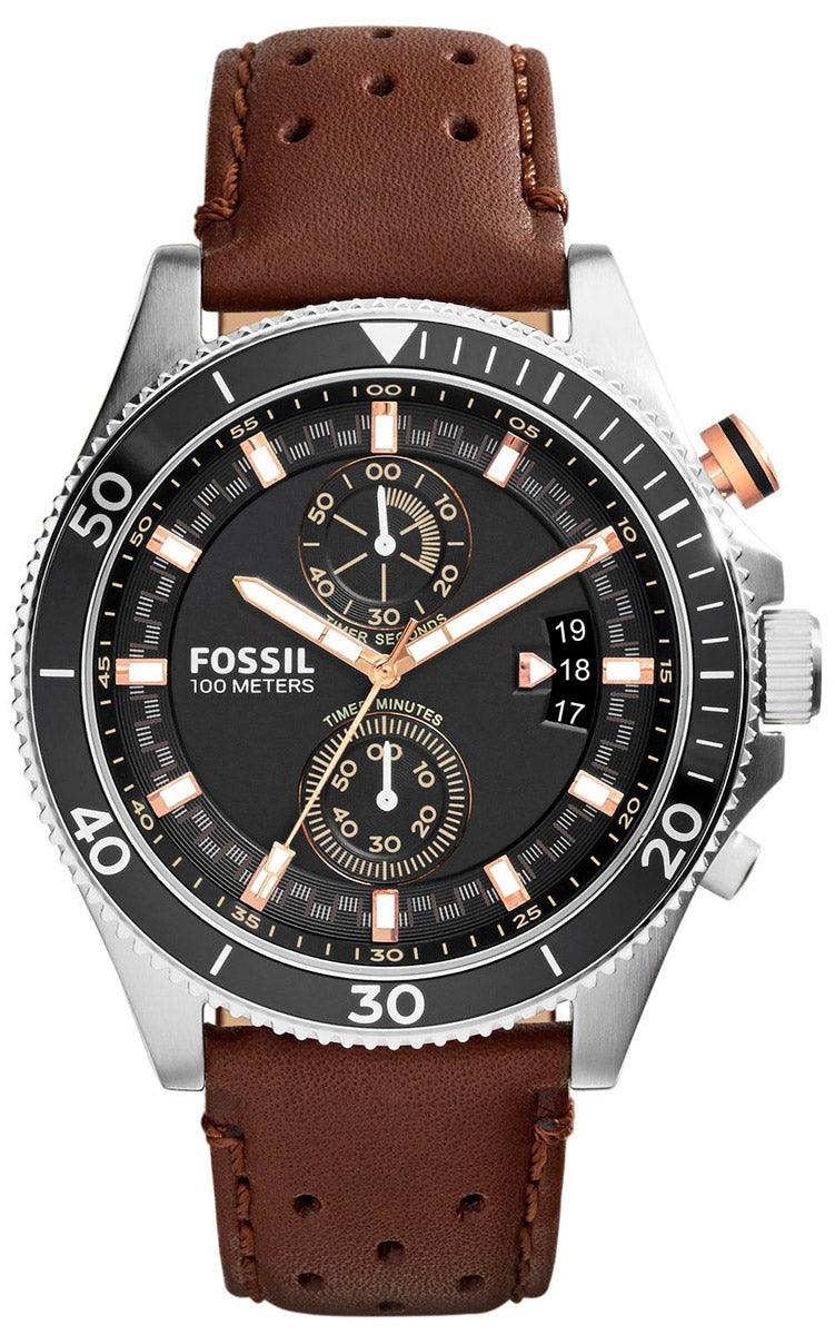 Fossil Men's Wakefield Chronograph Brown Leather Watch CH2944