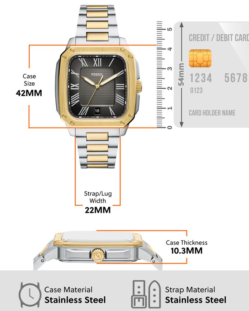 Fossil Crosby Three-Hand Date Two-Tone Stainless Steel Watch - FS6123