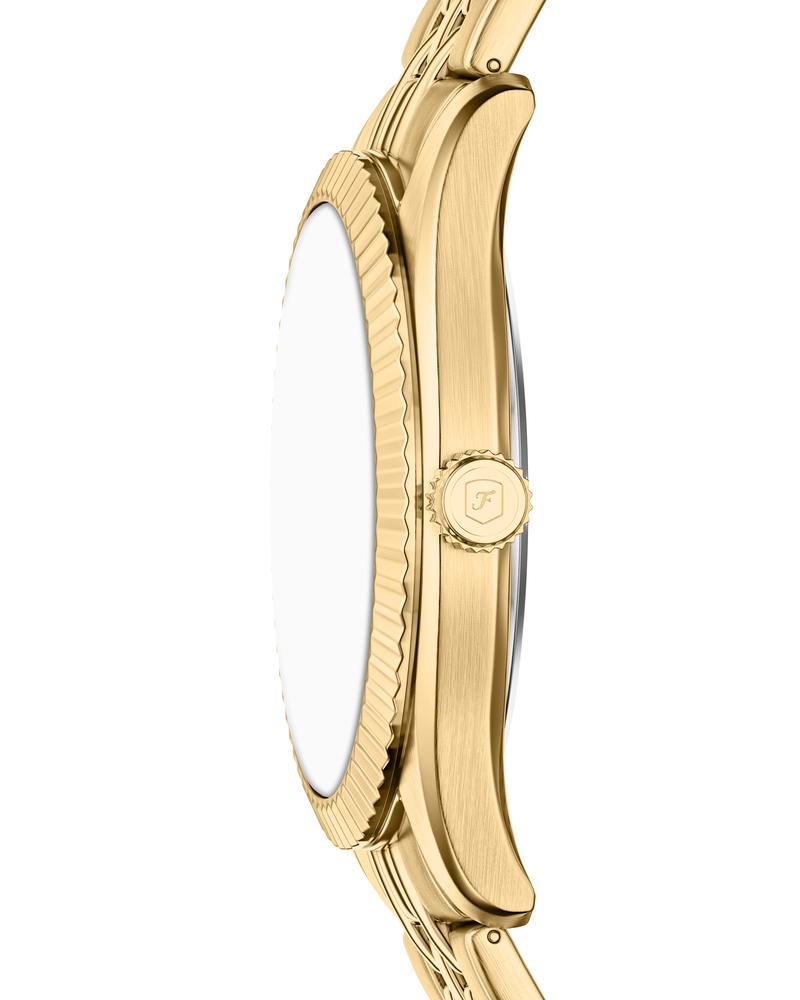 Campbell Three-Hand Day-Date Gold-Tone Stainless Steel Watch- FS6142