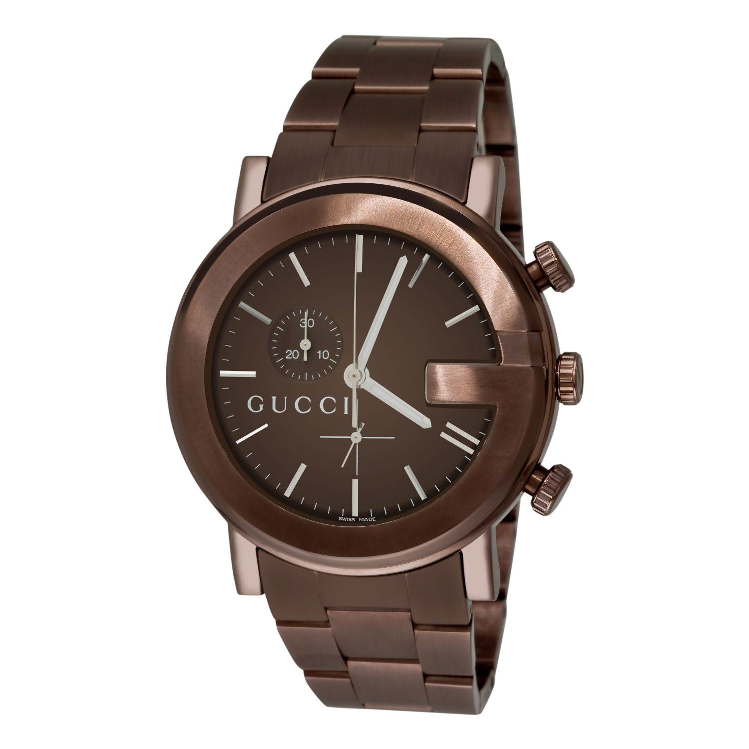 Gucci 101 G-Chrono brown dial chronograph watch front view