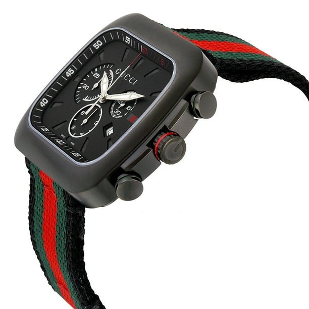 Gucci Coupe chronograph watch side angle showing case profile and pushers