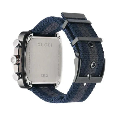 Gucci Coupe caseback showing stainless steel case with Gucci branding and model reference 131.2