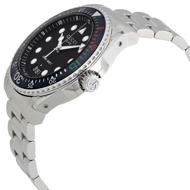 Gucci Dive XL Black Dial Stainless Steel Men's Watch YA136208