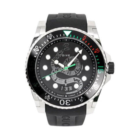 Gucci Dive Dragon Black Kingsnake Dial Black Men's Watch YA136217