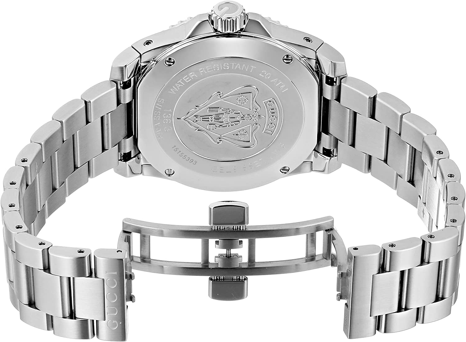 Gucci Dive Quartz Black Dial Men's Watch - YA136301B