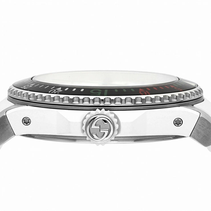 Gucci Dive White Tiger Dial White Rubber Men's Watch YA136329